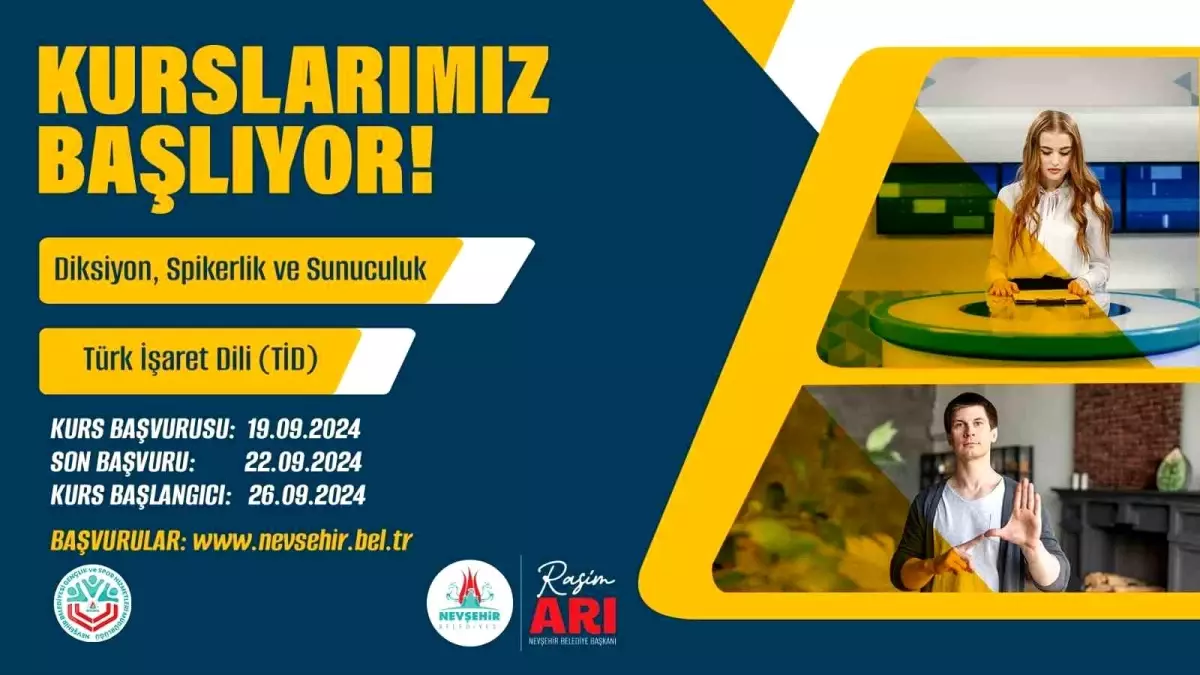 Nevşehir Belediyesi’nden Ücretsiz Kurslar: Diksiyon, Spikerlik, Sunuculuk ve TİD